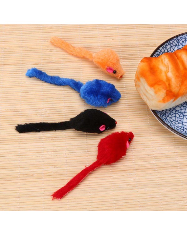10pcs/lot Mini Colorful Cat Toys Plush False Mouse Toys for Cats Kitten