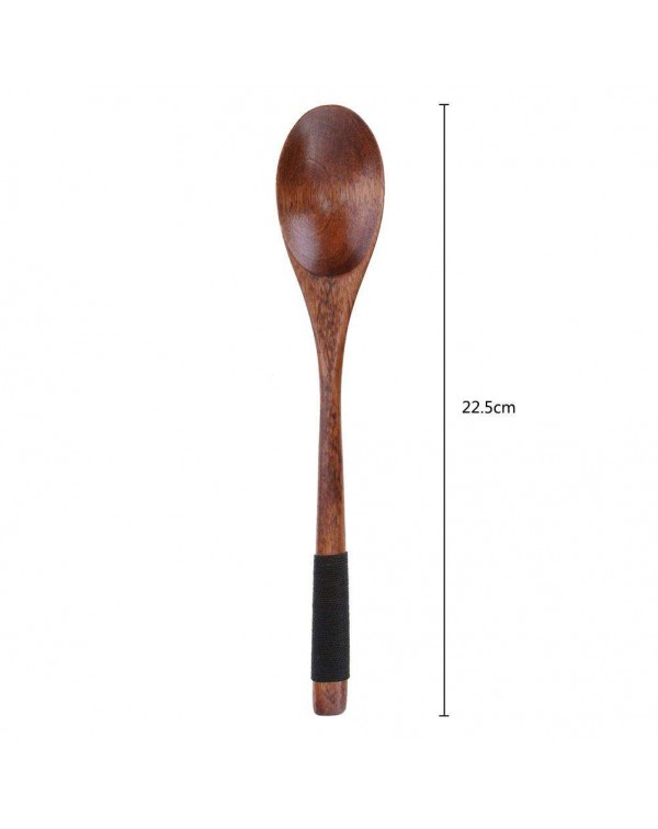 1pc Wooden Spoon Soup Rice Ladle Classic Long Handle Tableware