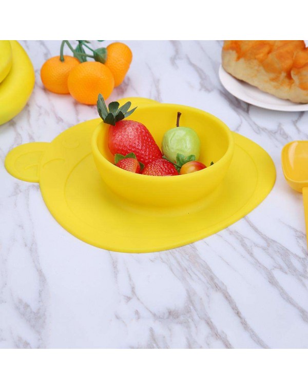 Anti Slip Silicone Bowl Plate Dish Children Tableware with Placemat