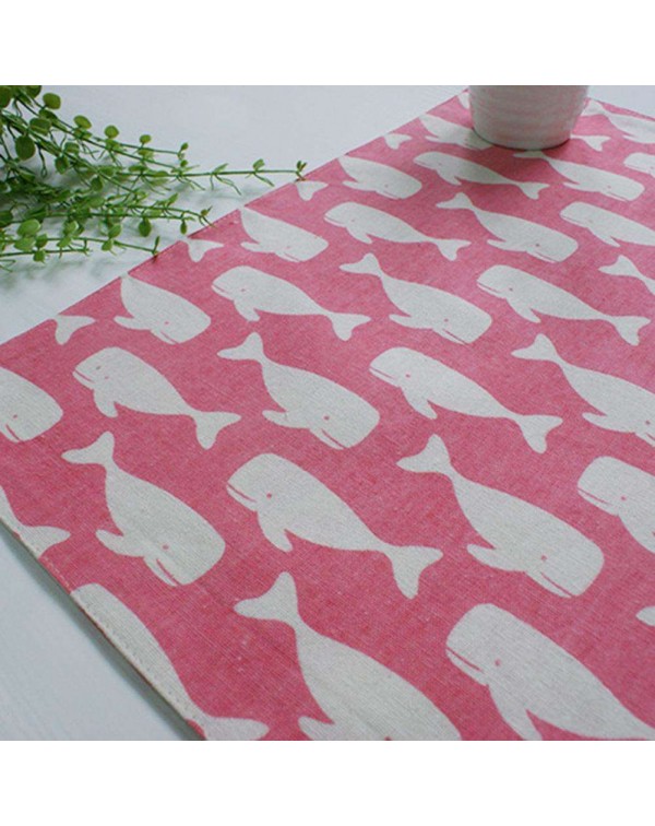Sea Fish Print Dining Table Mat Placemat Disc Tableware Bowl Pad Decor/Pink