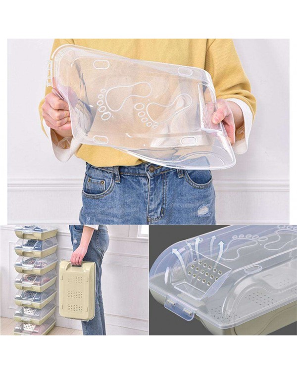 Plastic Waterproof Dust-proof Shoes Storage Box Container Organizer