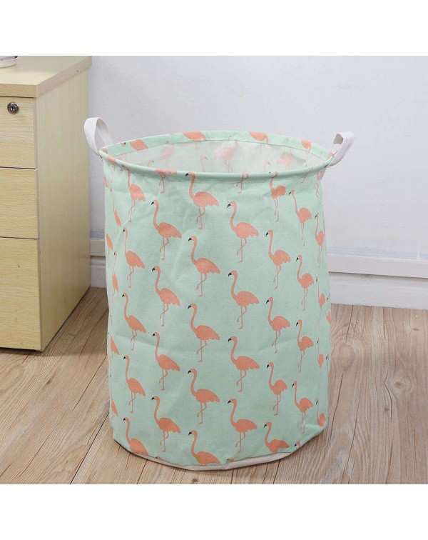 Folding Canvas Storage Bucket Waterproof Cartoon Animal Storage Box Article