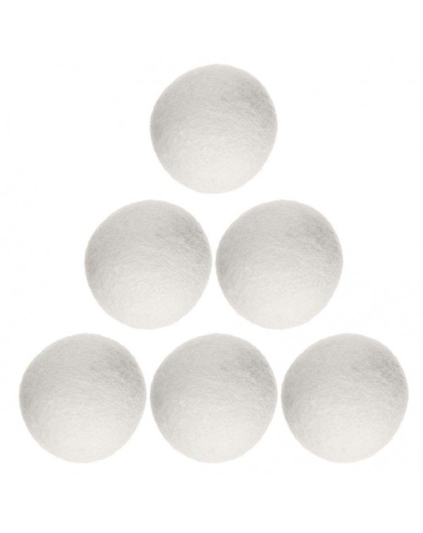 6pcs/bag Reusable Laundry Steamy Dryer Balls Wool Wrinkle Releasing Washer