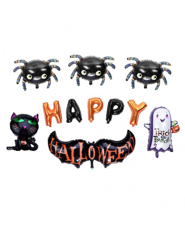 11pcs/Set HAPPY Spider Cat Ghost Foil Air Balloons Halloween Party Decor