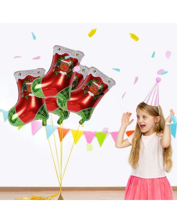 Christmas Inflatable Foil Balloon Xmas Party Socks Decor Child Gifts