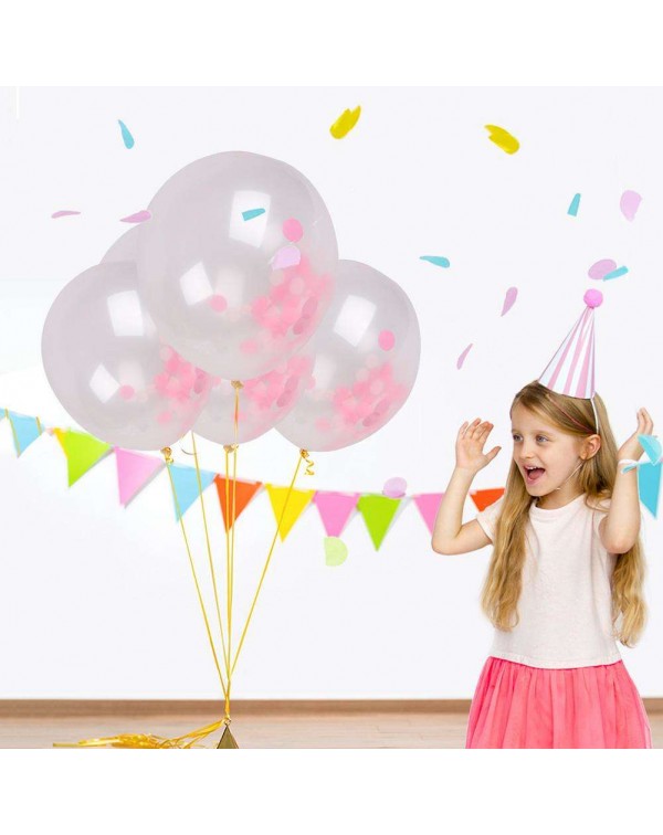 5pcs Rubber Tin Foil Confetti Balloon Baby Shower Birthday Wedding Decor