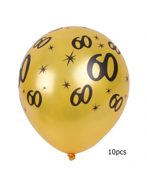 10pcs Latex Balloons 60 Printed Happy Birthday Wedding Anniversary Decor