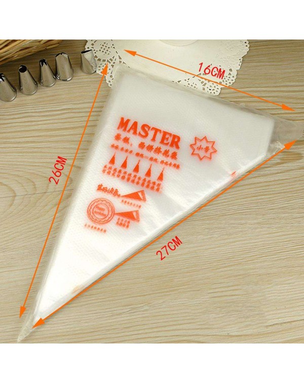 100pcs/Lot Disposable Icing Cake Piping Bags DIY Bake Cream Pastry Tip Bag