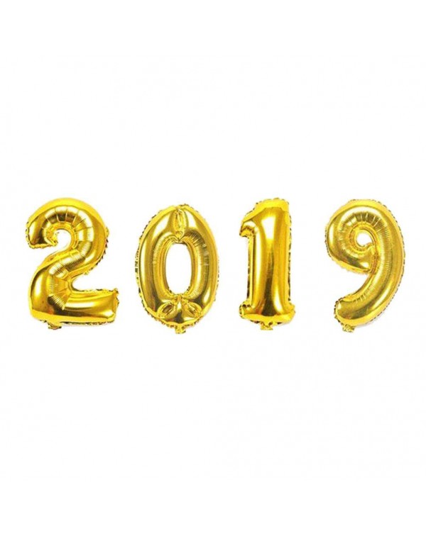 4pcs 40inch 2019 Number Foil Balloons Happy New Year Party Decor (Gold)