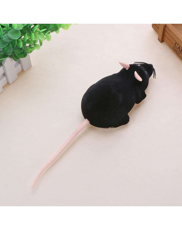 Pet Cat Wireless Electric RC Flocking Rat Remote Control Mouse Toy