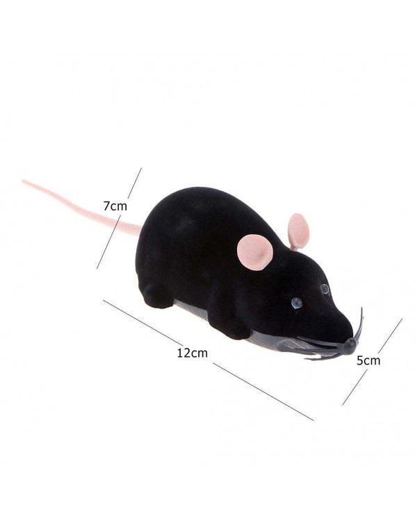 Pet Cat Wireless Electric RC Flocking Rat Remote Control Mouse Toy
