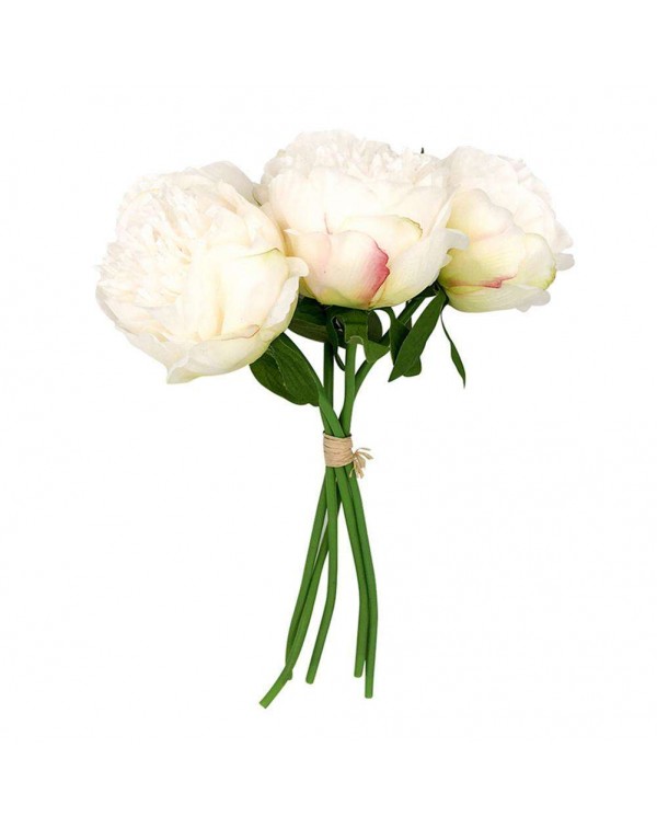 Artificial Silk Flowers Small Bouquet Simulation Fake Flower Floral (White)