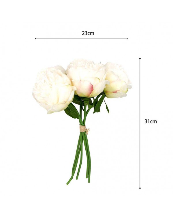 Artificial Silk Flowers Small Bouquet Simulation Fake Flower Floral (White)
