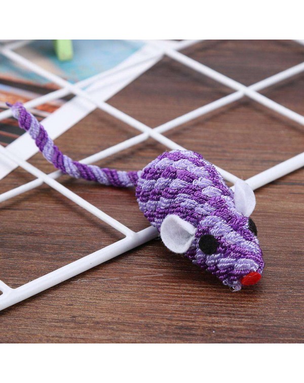 6pcs/set Elastic Cotton Rope Mouse Pet Cat Simulation Mice Chew Playing Toy