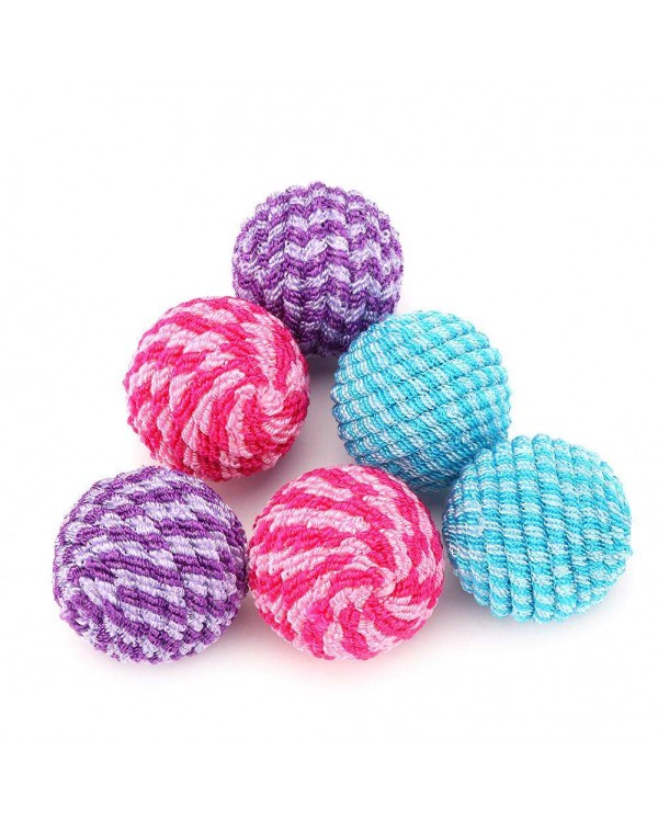 6pcs/set Elastic Cotton Rope Multicolor Ball Pet Cat Chew Interactive Toys