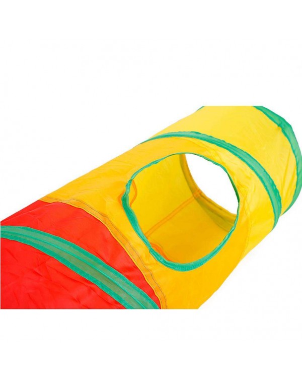 Colorful Rainbow Foldable Pet Cat Single Tunnel Toys Hanging Ball Play Tube